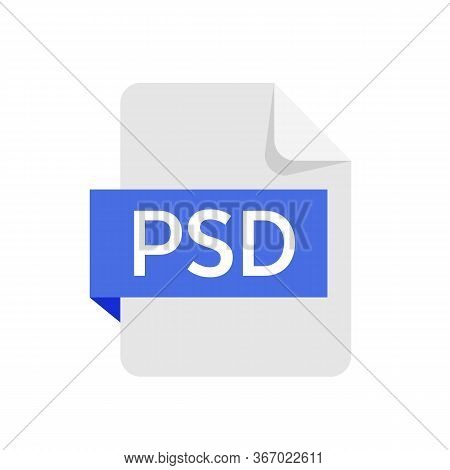 Psd Format File Isolated On White Background. Psd Icon. Vector Stock