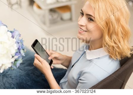 Beautiful Woman Relaxing At Home