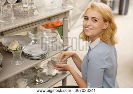 Woman Shopping At Homeware Store