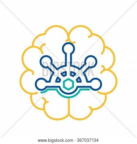 Behavior Control Icon Steering Wheel Over Brain