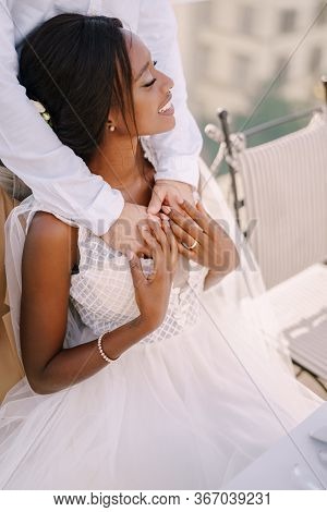Interracial Wedding Couple. Destination Fine-art Wedding In Florence, Italy. African-american Bride 