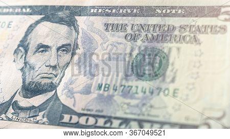 Global Economic Crisis Of 2020 Concept. Dollar Bill Close Up. Symbol Of Economic And Financial.