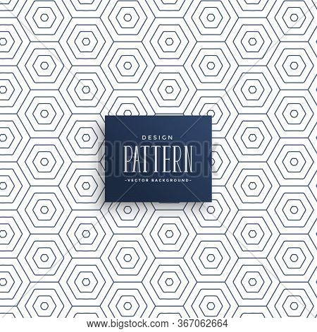 Subtle Hexagonal Line Pattern Background Vector Design Illustration
