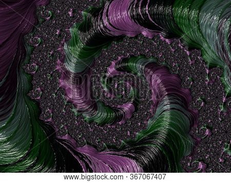 Spiraling Green And Purple 3d Textured Background