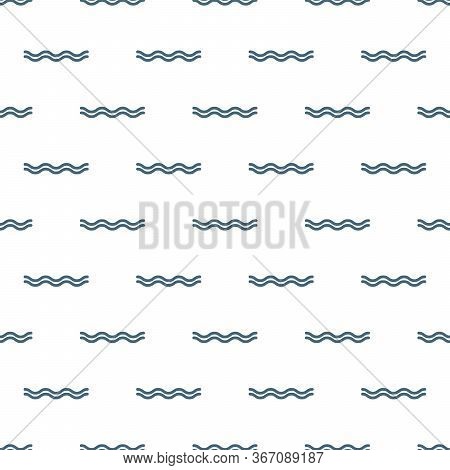 Linear Waves Seamless Pattern, Repeating Background. Stock Vector Illustration Isolated On White Bac