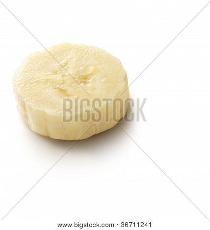 Banan skive isoleret på hvid