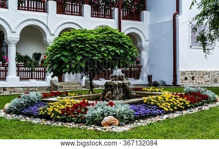 Neamt, Romania - June 31, 2019: Agapia Orthodox Monastery. Agapia Village.