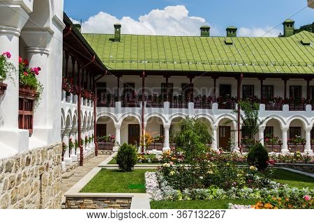 Neamt, Romania - June 31, 2019: Agapia Orthodox Monastery. Agapia Village.