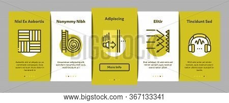 Soundproofing Building Material Onboarding Mobile App Page Screen Vector. Collection Of Soundproofin
