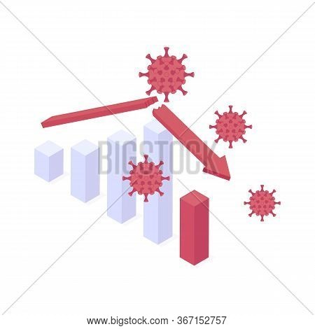 Coronavirus Economic And Financial Crisis Isometric Vector Illustration.