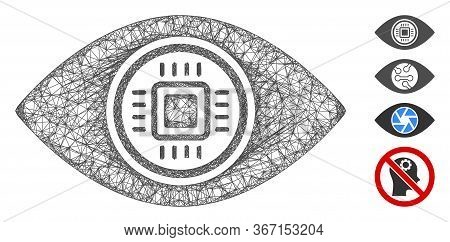 Mesh Robotics Vision Web 2d Vector Illustration. Carcass Model Is Based On Robotics Vision Flat Icon