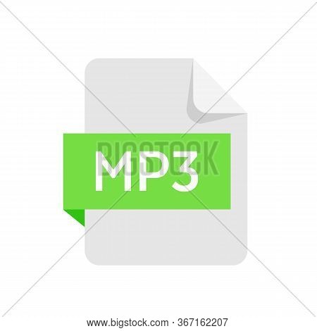Mp3 Format File Isolated On White Background. Mp3 Icon. Vector Stock
