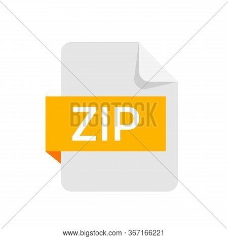 Zip Format File Isolated On White Background. Zip Icon. Vector Stock