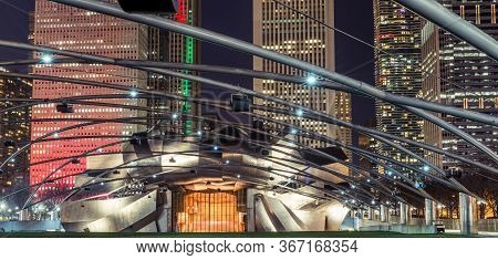 Chicago Millenium Park, Jay Pritzker Pavilion\n\nchicago, Illinois, Usa December 12 2017: Chicago Mi