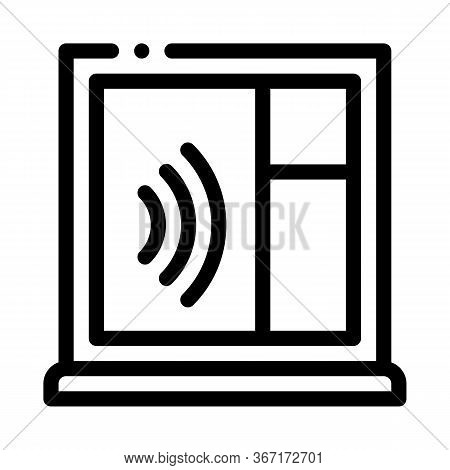 Soundproof Window Icon Vector. Soundproof Window Sign. Isolated Contour Symbol Illustration