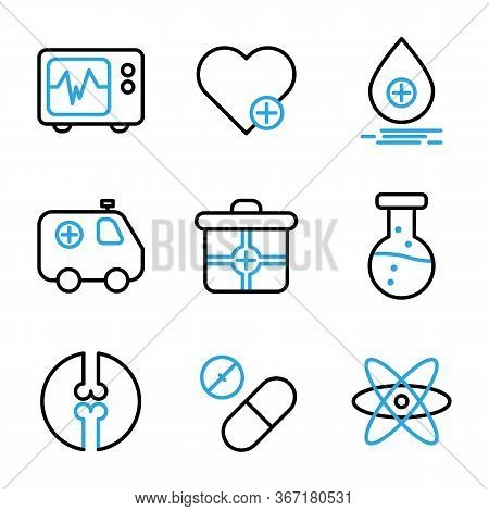 Medic Icon Set Include Cardiograph, Doctor, Medic, Medical, Health, Heart, Treatment, Love, Blood, D