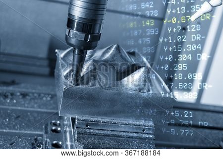 The Abstract Scene Cnc Milling Machine Rough Cutting  The Injection Mold Parts By Indexable  Endmill