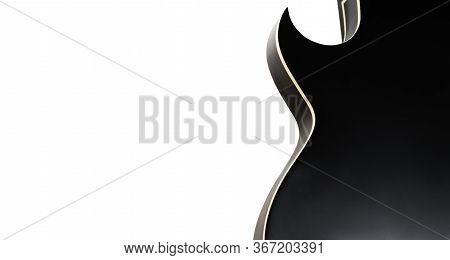 Black Electric Rock Guitar Smooth Shape With Sharp Tenon Silhouette