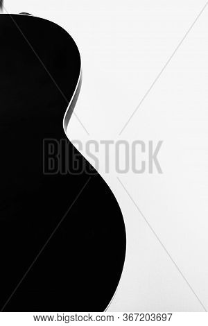 Black Electric Rock Guitar Smooth Shape Silhouette
