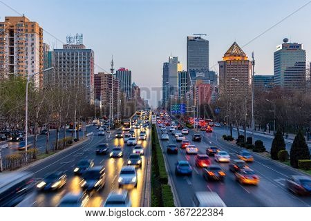 Beijing / China - March 27, 2016: 3rd Ring Road East (san Huan Lu), One Of The Main Highways In Chao