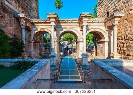 The Hadrians Gate Is A Triumphal Arch Located In Antalya City, Turkey