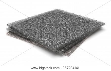 Metal Foam Isolated On White. 3d Rendering