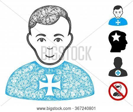 Mesh Order Chevalier Web Icon Vector Illustration. Model Is Based On Order Chevalier Flat Icon. Mesh