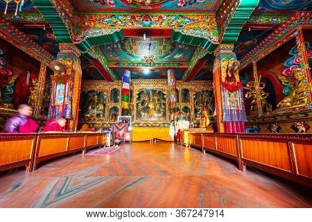Kathmandu, Nepal - March 01, 2014: Boudhanath Temple Interior, Located Near The Boudhanath Great Stu