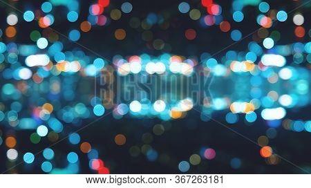 Blurred Abstract Bokeh Background Of San Francisco City Lights At Night