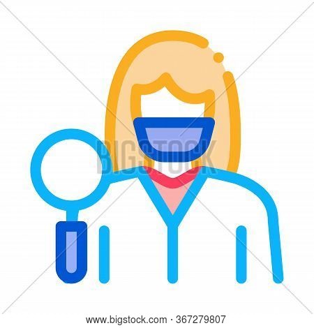 Researcher Dermatologist Doctor Icon Vector. Researcher Dermatologist Doctor Sign. Color Symbol Illu