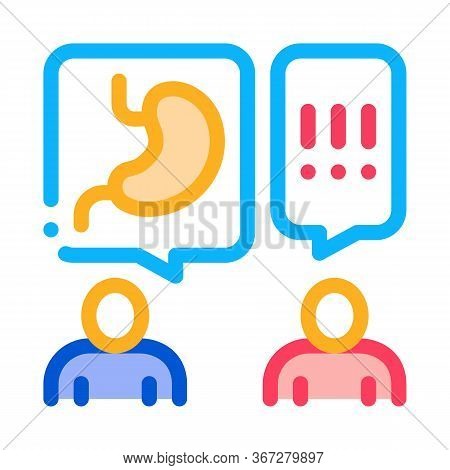 Reception At Gastroenterologist Doctor Consultation Icon Vector. Reception At Gastroenterologist Doc