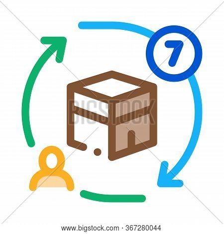 Sevenfold Tour Around Kaaba Icon Vector. Sevenfold Tour Around Kaaba Sign. Color Symbol Illustration