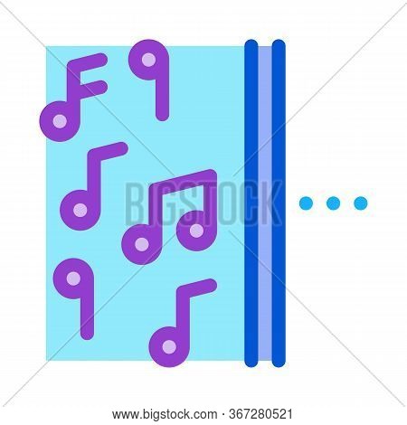 One Side Of Music Other Half Silence Icon Vector. One Side Of Music Other Half Silence Sign. Color S