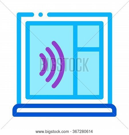 Soundproof Window Icon Vector. Soundproof Window Sign. Color Symbol Illustration
