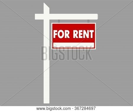 For Rent Vector Real Estate Sign In Flat Style