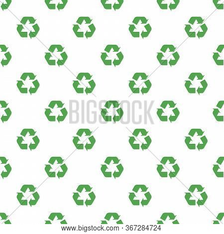 Seamless Recycle Green Arrows Background. Stock Vector Illustration Isolated On White Background.