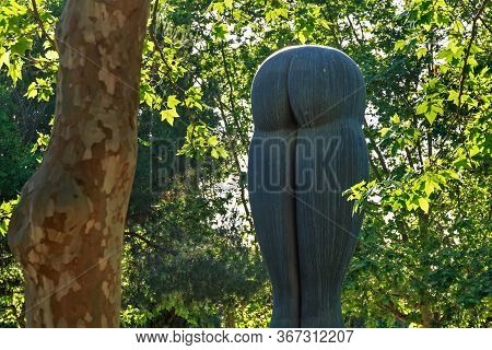 Barcelona, Spain - May 15, 2017: Modern Sculpture Known As El Culo In Center Of Barcelona In The Por