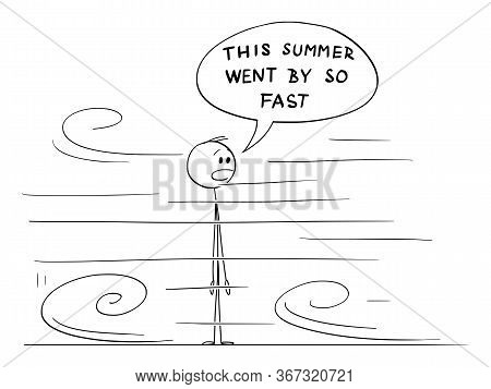 Vector Cartoon Stick Figure Drawing Conceptual Illustration Of Shocked Or Surprised Man Looking At S