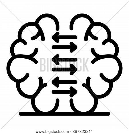 Brain Foreign Language Study Icon. Outline Brain Foreign Language Study Vector Icon For Web Design I