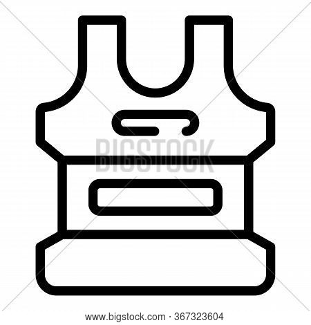 Bulletproof Vest Icon. Outline Bulletproof Vest Vector Icon For Web Design Isolated On White Backgro
