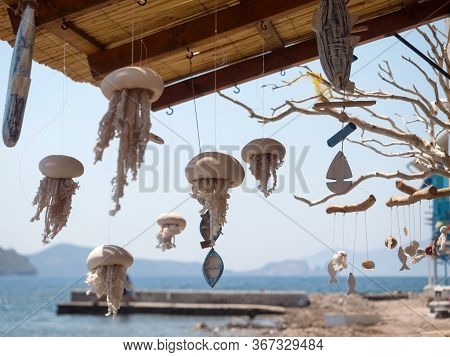 Close Up Of Decoration In Klima Village In Milos, Greece