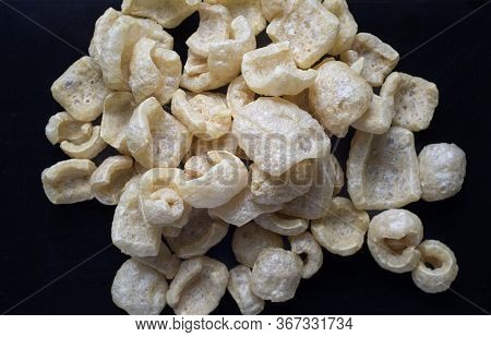 Torreznos, A Kind Of Spanish Pork Rinds Usually Served As Staple Of Bar Tops In Spain