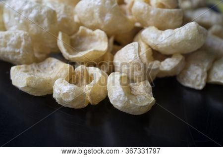 Torreznos, A Kind Of Spanish Pork Rinds Usually Served As Staple Of Bar Tops In Spain