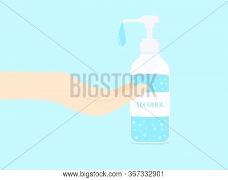 Hand Sanitizer Bottle Icon, Washing Gel. Waterless Hand Cleaner. Handwashing. Wash Your Hands Concep
