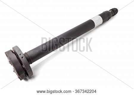 Single-section Propeller Shaft Of A Car With A Steel Rod, A Sliding Fork And An Intermediate Bearing