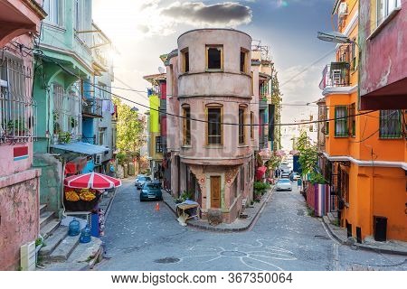 Istanbul Old Streets In Balat District, Turkey