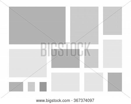 Mood Board Template Collage Frames For Photo Or Illustration. Vector Frame For Photographies And Pic