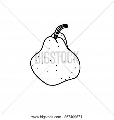 Isolated Pear On A White Background. Fruit Pear. Vector Illustration