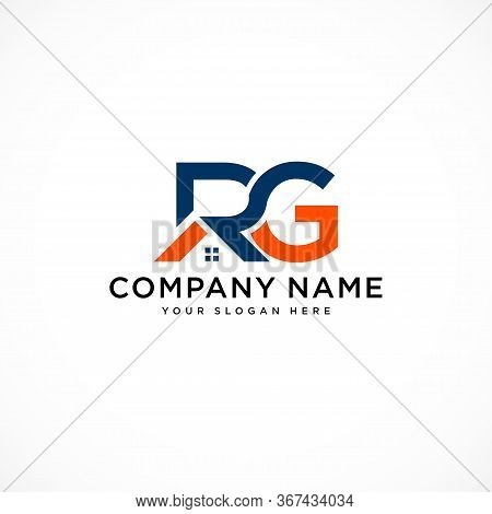 Letter Rg With Real Estate Element. Home Initial R G Concept. Construction Logo Template Home And Re