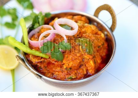 Indian Style Cottage Cheese Vegetarian Curry Dish. Kadai Paneer - Traditional Indian Or Punjabi Food